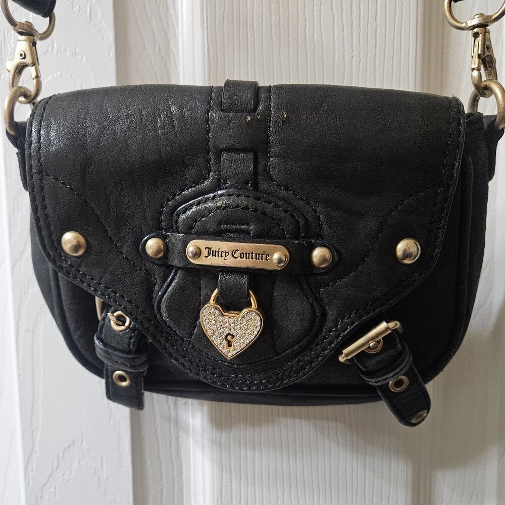 Vintage Juicy Couture Black Leather Crossbody